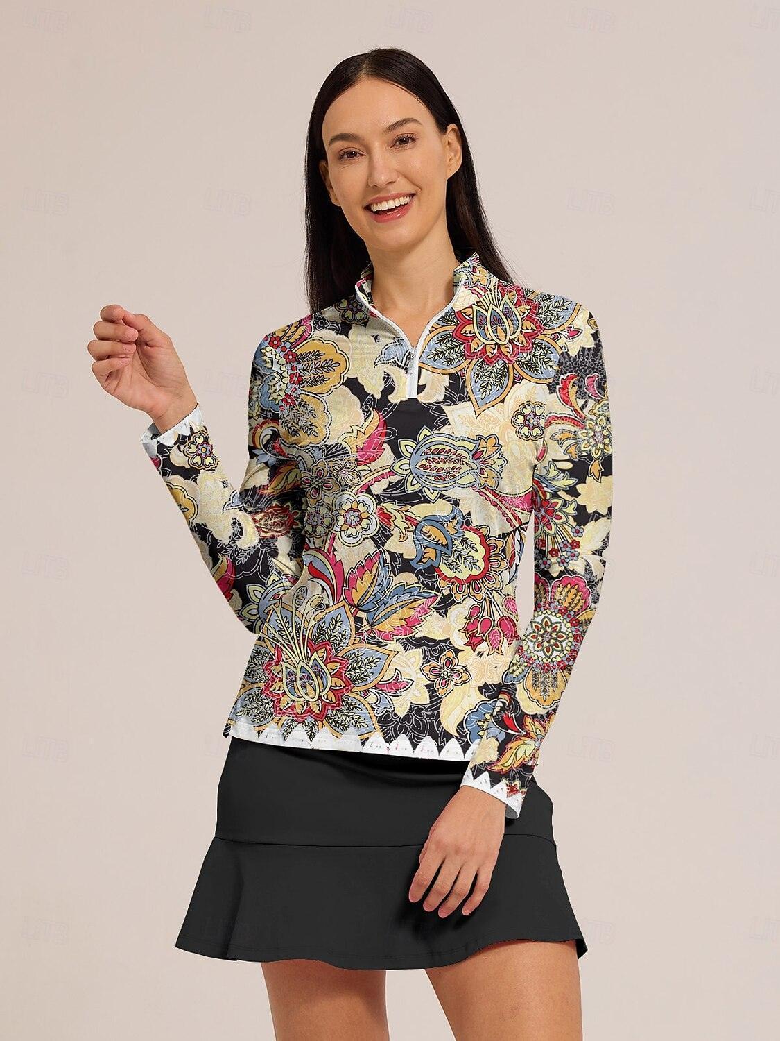 Acegolfs Pretty Feminine Women's Golf Shirt Quarterzip UPF50+