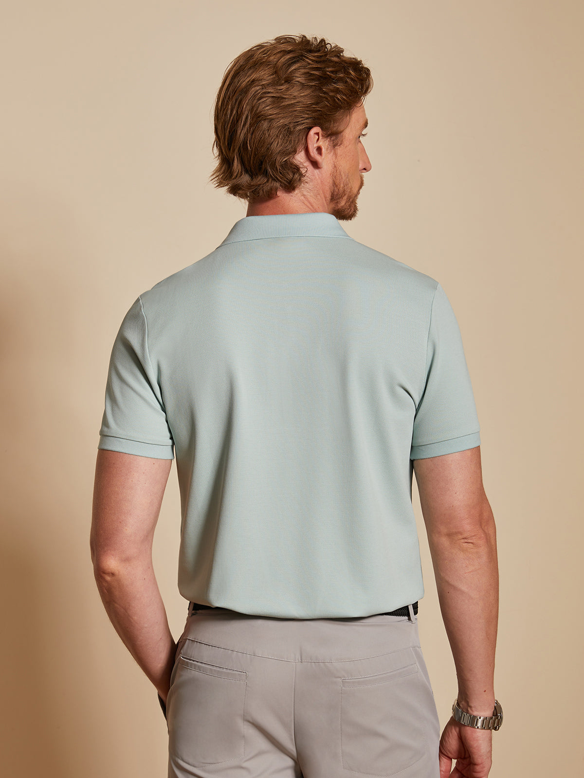 NudeMod Men's Cotton-Modal Polo Top