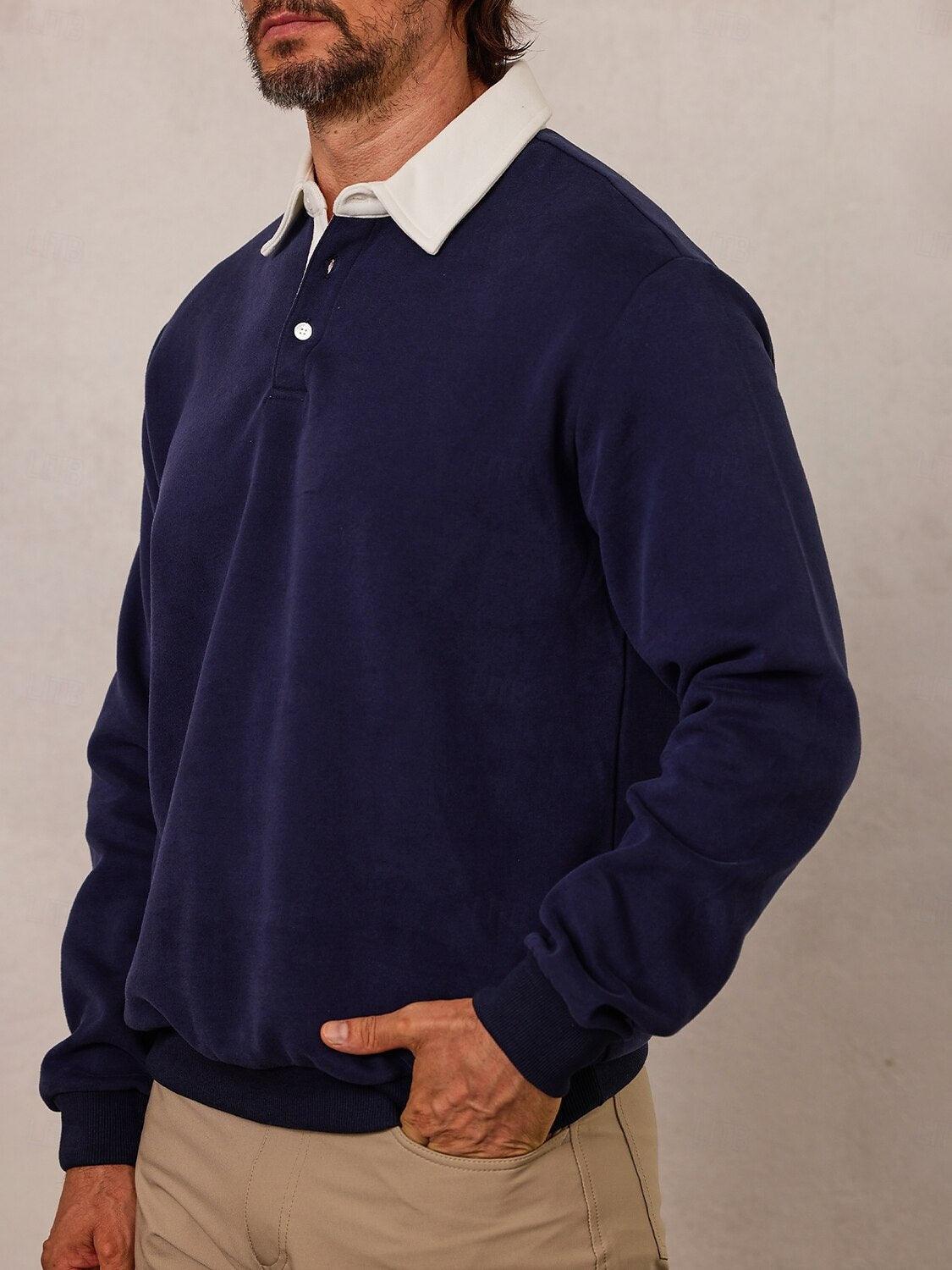 Mehr als nur ein einfaches Herren-Golf-Sweatshirt mit Knopfleiste und Kragen