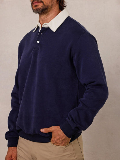 Mehr als nur ein einfaches Herren-Golf-Sweatshirt mit Knopfleiste und Kragen