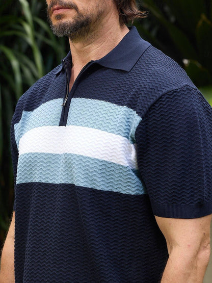 Mehr als nur ein einfaches Herren-Strickgolfshirt mit Reißverschluss