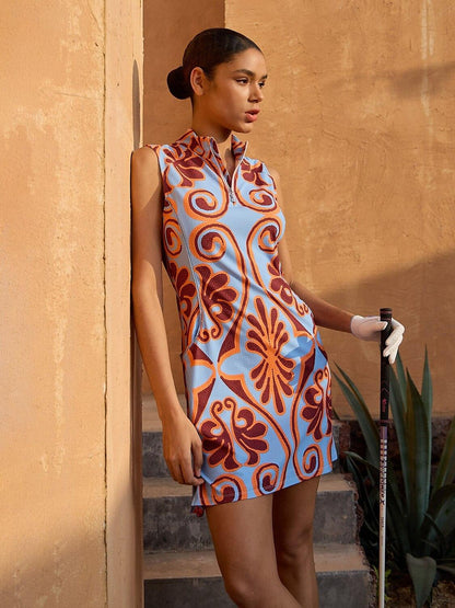 Premium Sleeveless Mock Neck 35.5 Inch Dress UPF50+