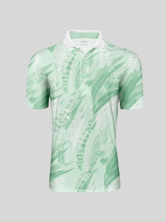 Wildlife Party Men's Ribbed Collar Polo Top UPF50+