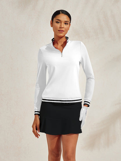 Navycore Women' Long Sleeve Golf Shirt Quarterzip UPF50+
