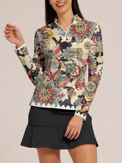 Acegolfs Pretty Feminine Women's Golf Shirt Quarterzip UPF50+