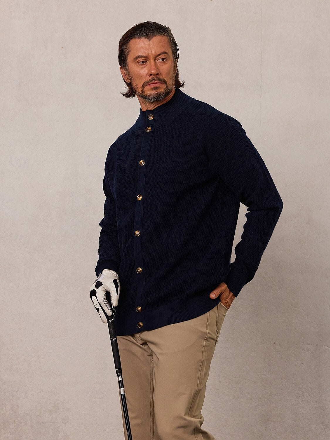More Than Basic Golf Knit Button Up Cardigan