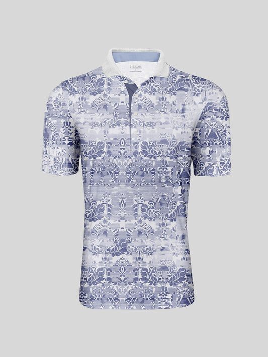 Hyped-up Tropical Men's Ribbed Collar Polo Top UPF50+