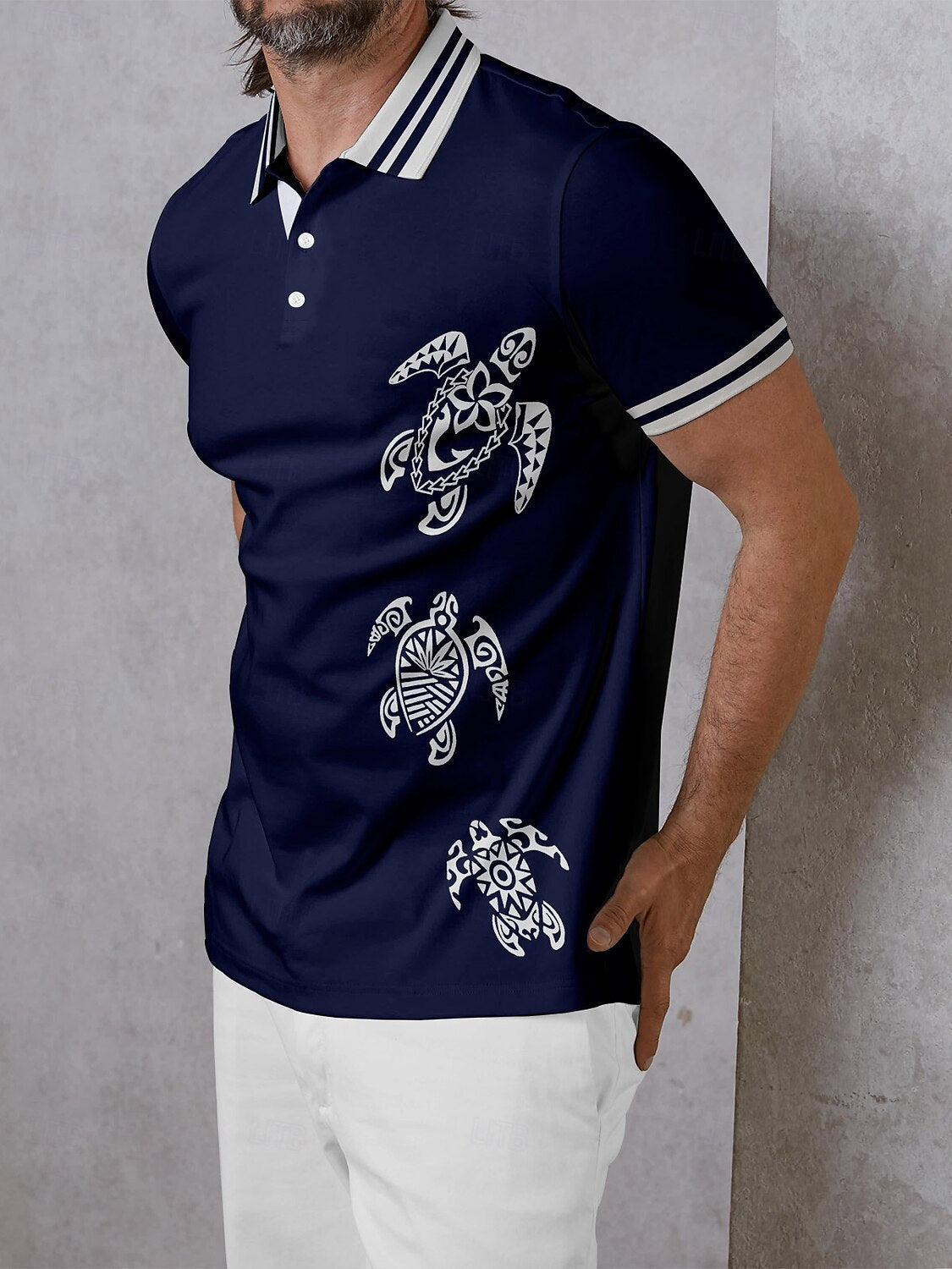 Playful Nautical Men's Polo Top UPF50+