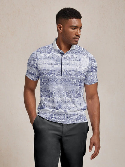 Hyped-up Tropical Herren Polo-Shirt mit Rippkragen UPF50+