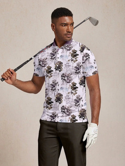 Hyped-up Tropical Herren Polo-Shirt mit Rippkragen UPF50+