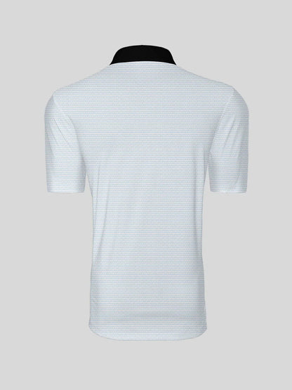 Verspieltes maritimes Herren-Poloshirt mit Rippkragen UPF50+