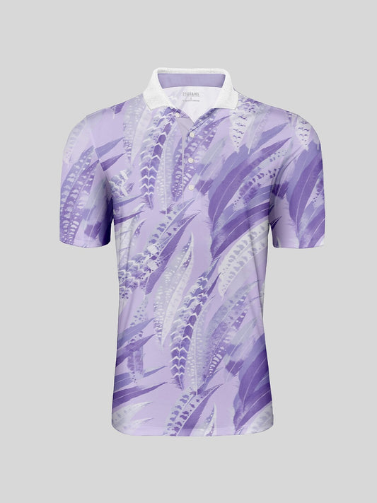 Wildlife Party Men's Ribbed Collar Polo Top UPF50+