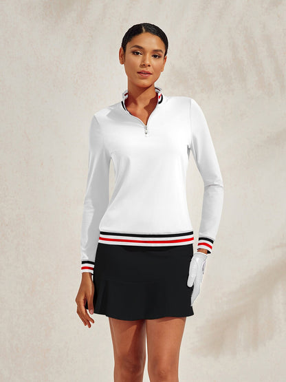 Navycore Women' Long Sleeve Golf Shirt Quarterzip UPF50+