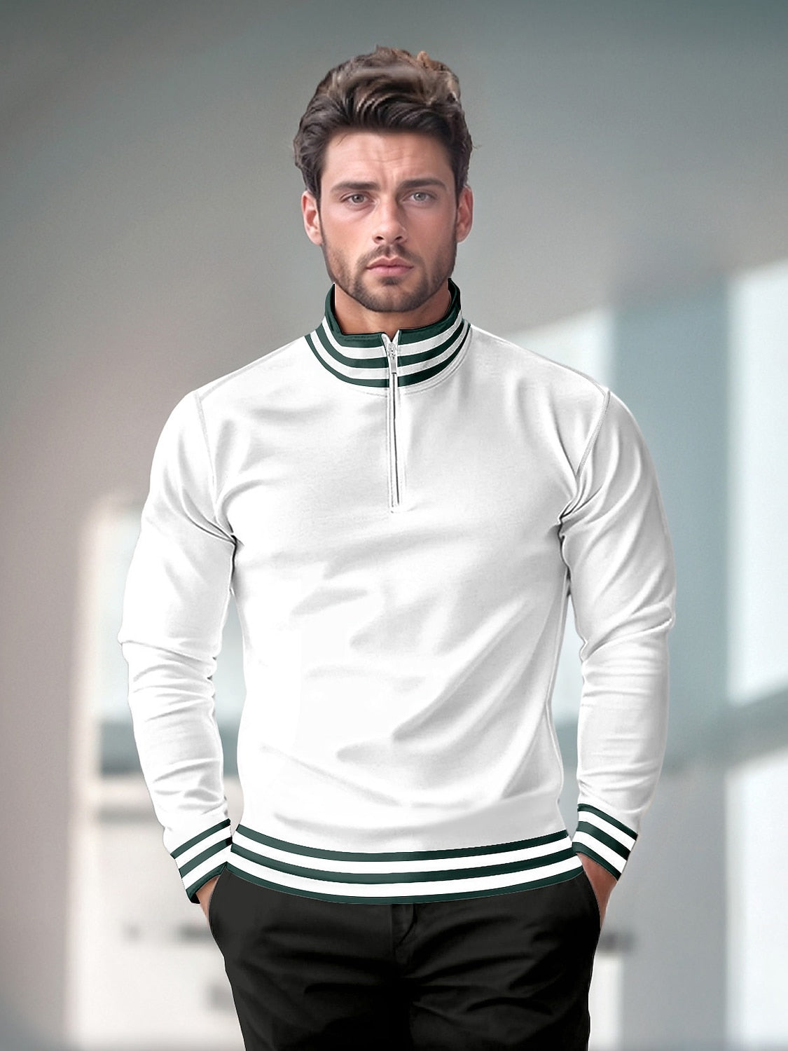 Playful Nautical Men's Golf Shirt Quarterzip UPF50+