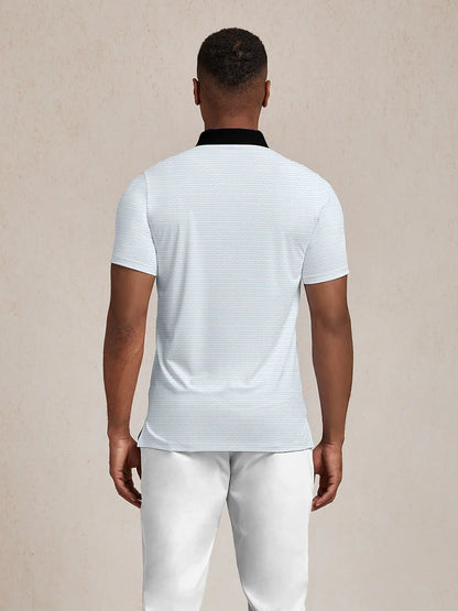 Verspieltes maritimes Herren-Poloshirt mit Rippkragen UPF50+