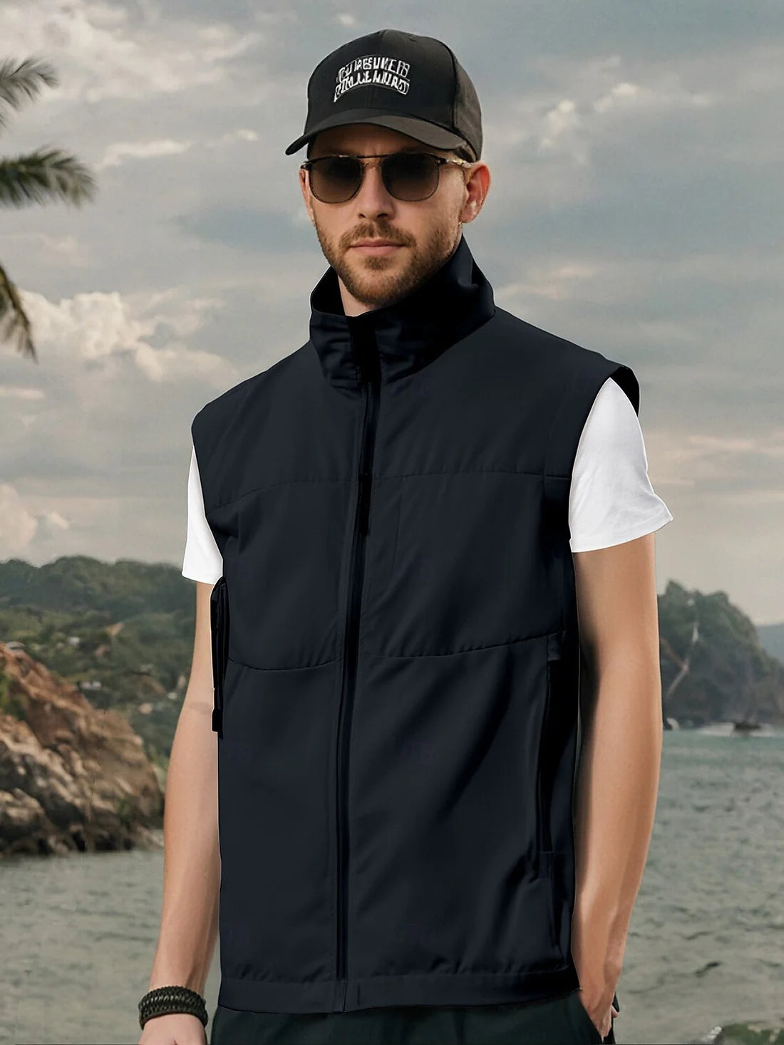More Than Basic Men's Golf Full Zip Pocket Vest