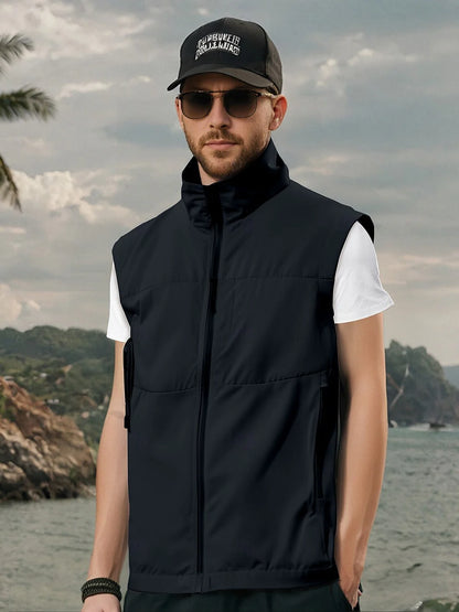 More Than Basic Men's Golf Full Zip Pocket Vest