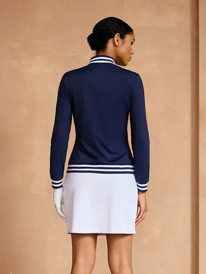 Navycore Women' Long Sleeve Golf Shirt Quarterzip UPF50+