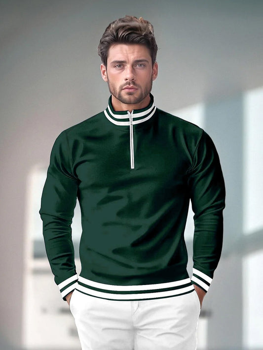 Playful Nautical Men's Golf Shirt Quarterzip UPF50+