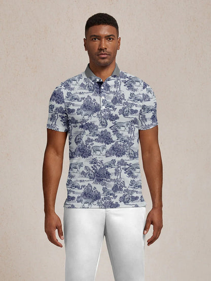 Wildlife Party Herren Poloshirt mit Rippkragen LSF 50+