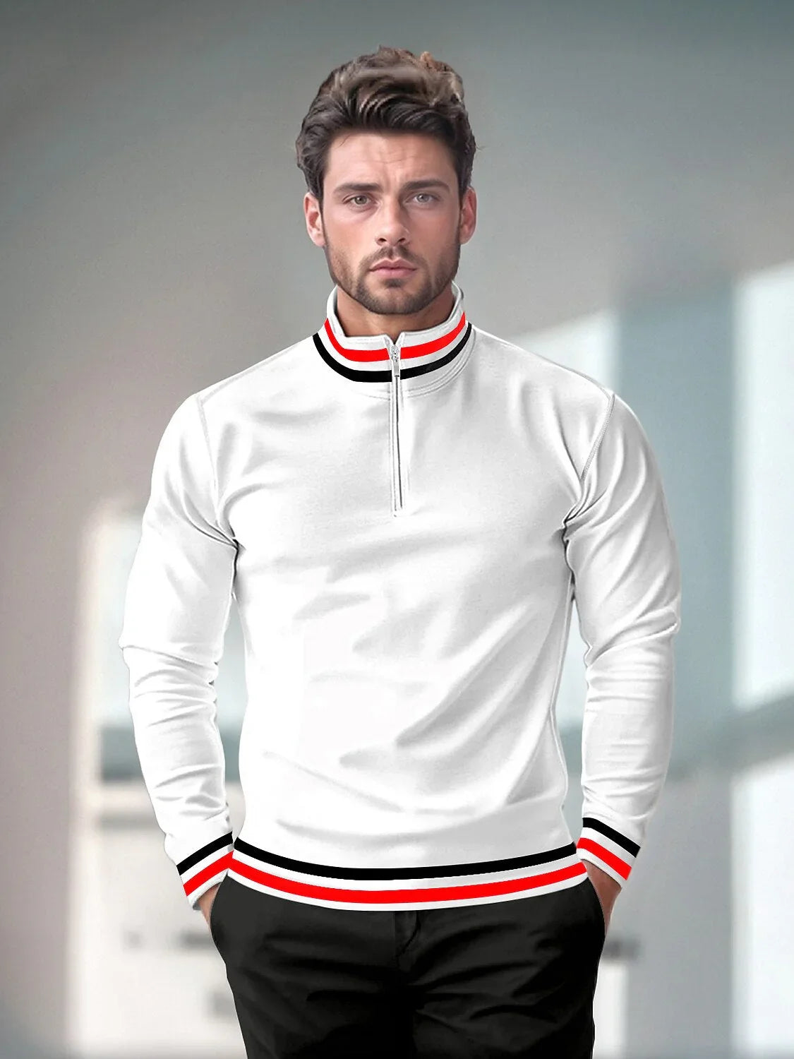 Navycore Polo da golf da uomo con zip a quarto UPF50+
