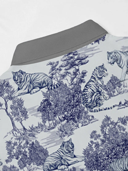 Wildlife Party Herren Poloshirt mit Rippkragen LSF 50+