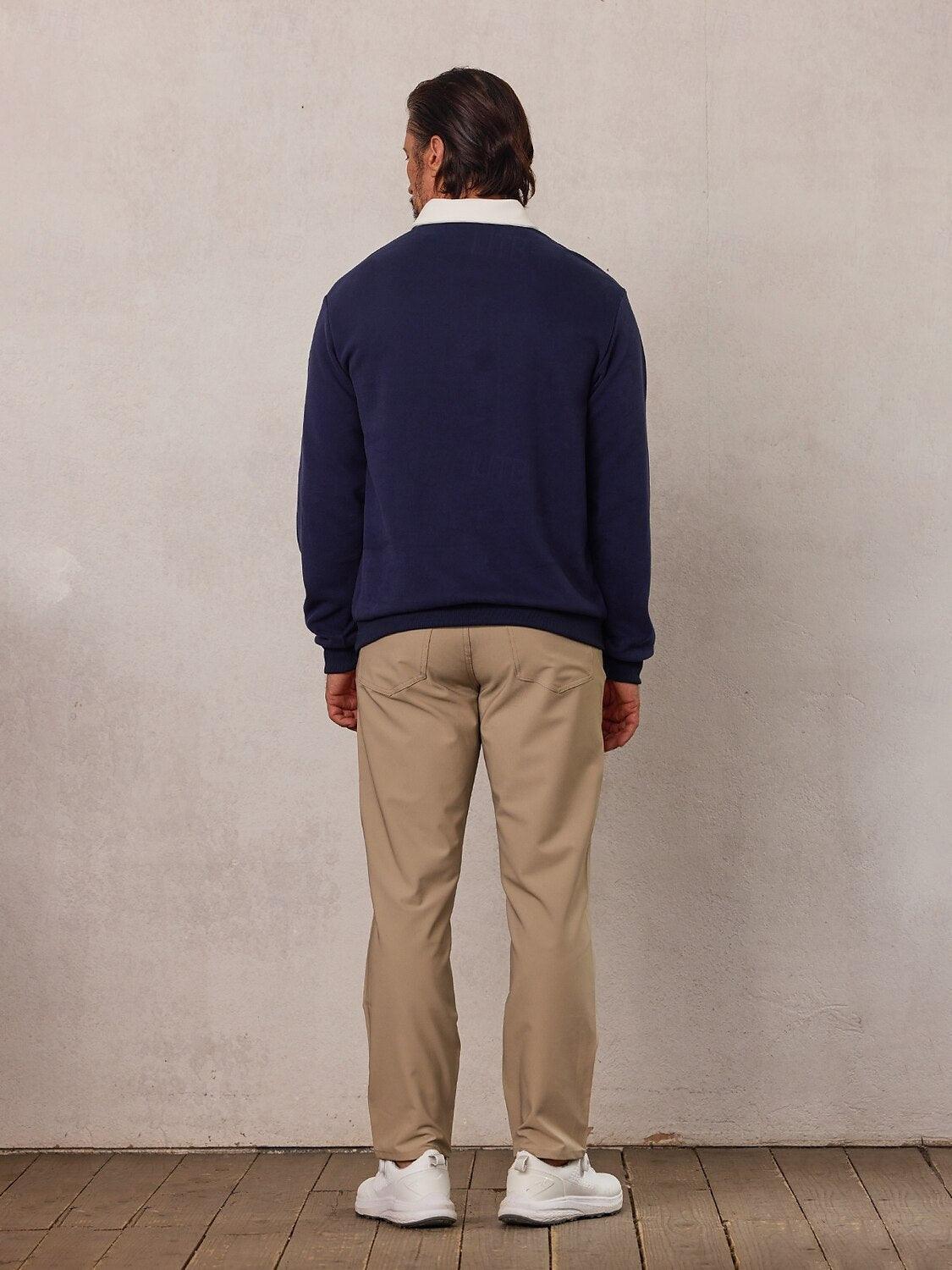Mehr als nur ein einfaches Herren-Golf-Sweatshirt mit Knopfleiste und Kragen