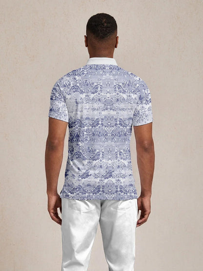 Hyped-up Tropical Herren Polo-Shirt mit Rippkragen UPF50+