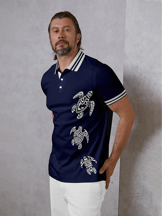 Playful Nautical Men's Polo Top UPF50+