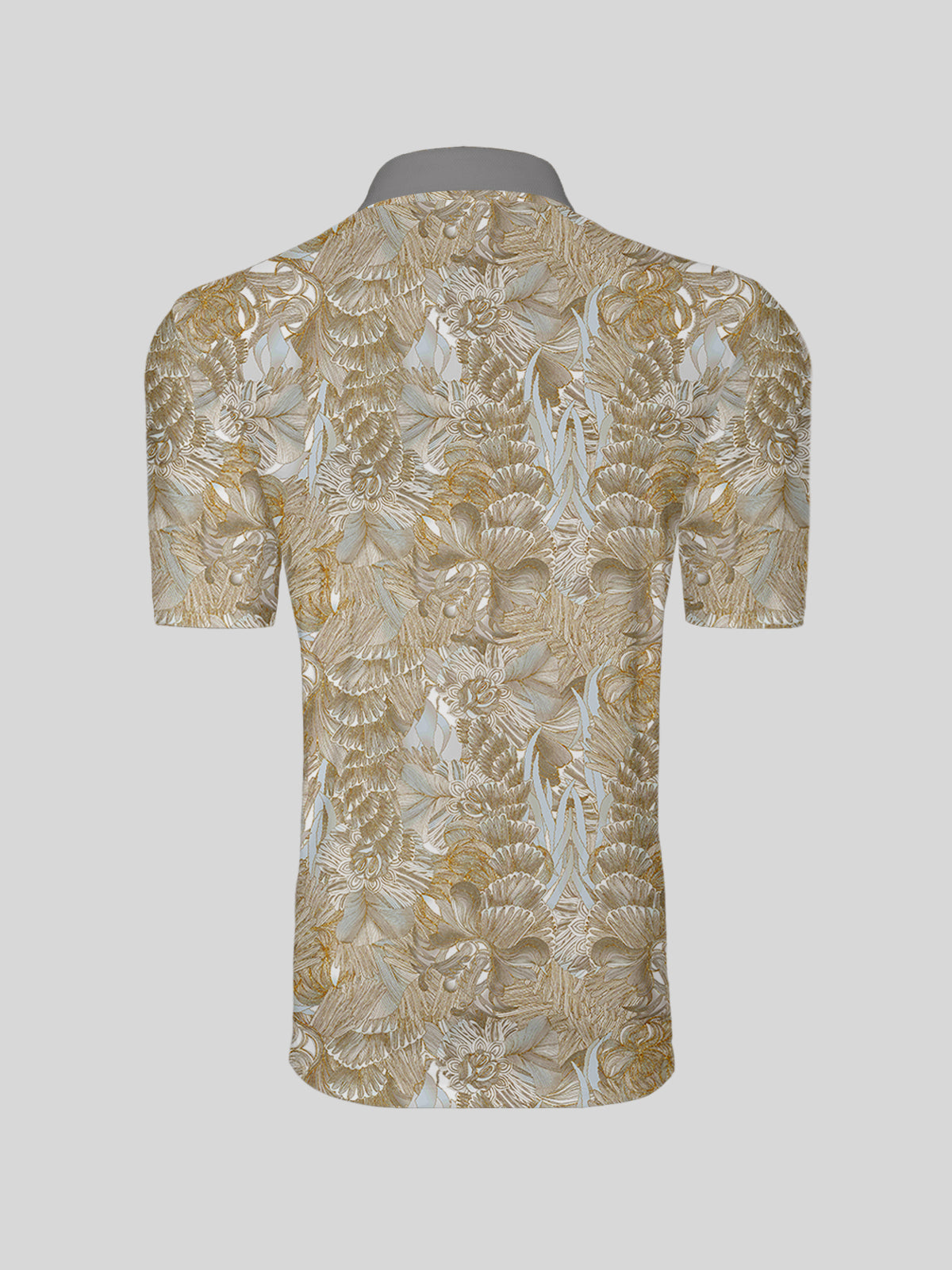 Hyped-up Tropical Men's Ribbed Collar Polo Top UPF50+