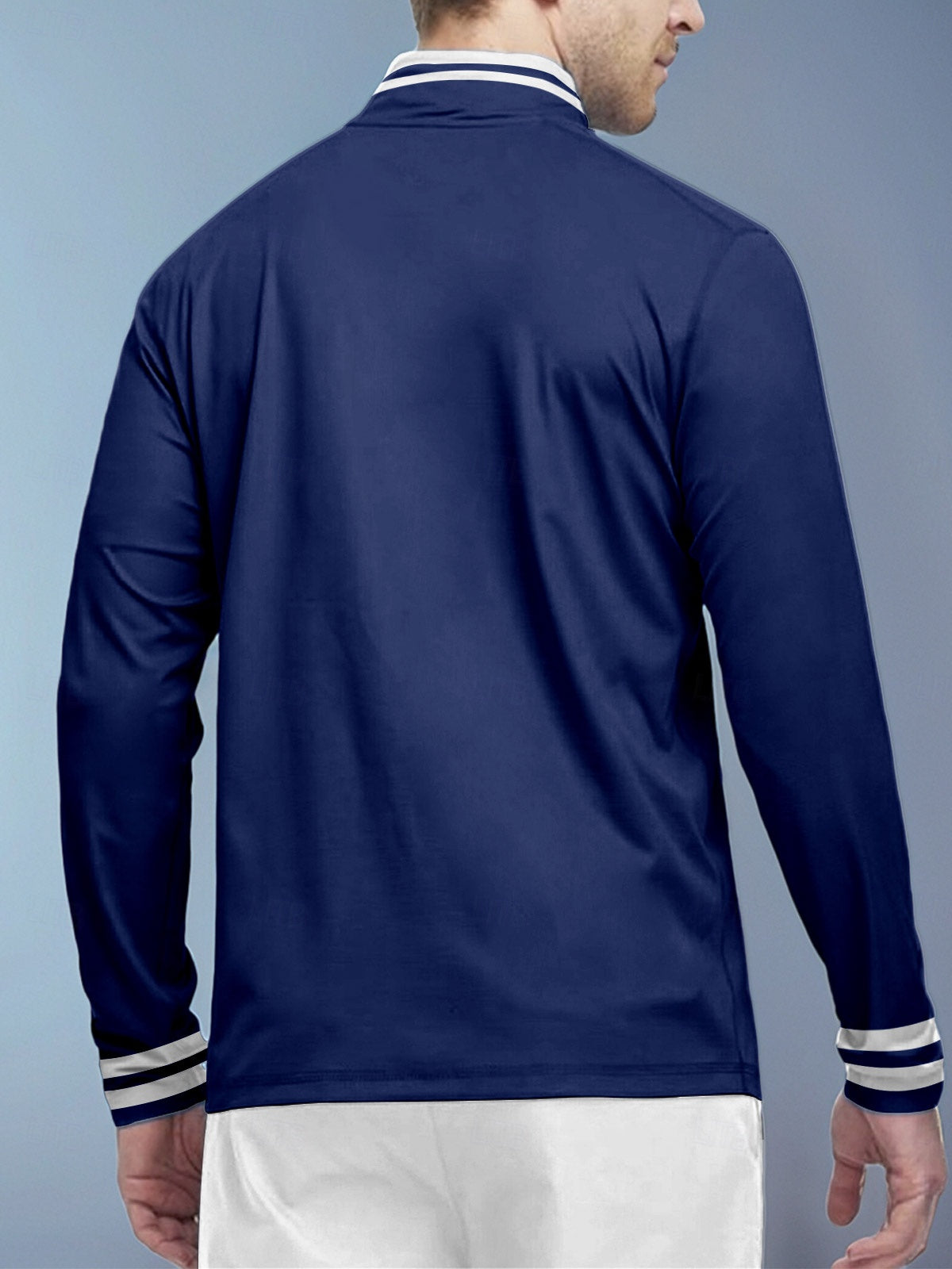 Playful Nautical Men's Golf Shirt Quarterzip UPF50+