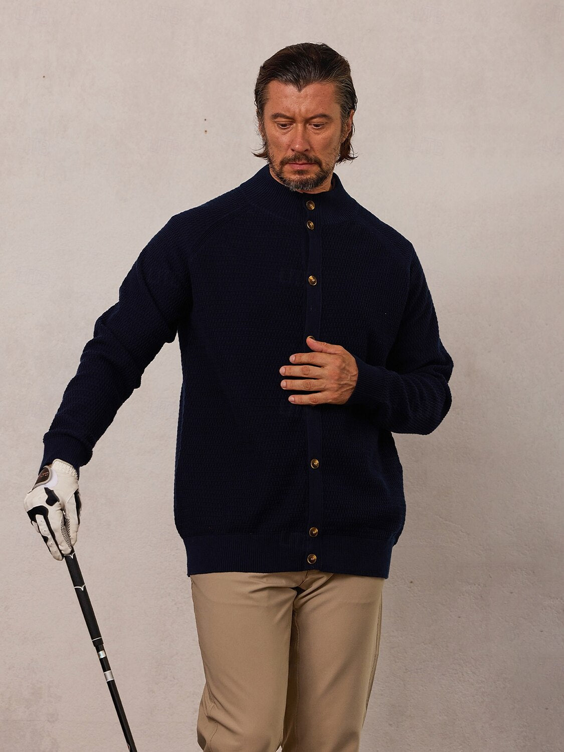 More Than Basic Golf Knit Button Up Cardigan