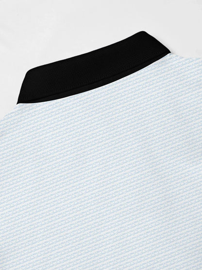 Verspieltes maritimes Herren-Poloshirt mit Rippkragen UPF50+