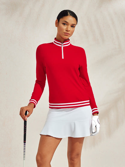 Navycore Women' Long Sleeve Golf Shirt Quarterzip UPF50+