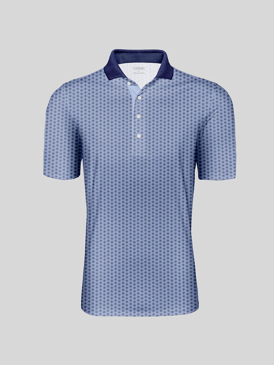 Playful Nautical Men's Ribbed Collar Polo Top UPF50+