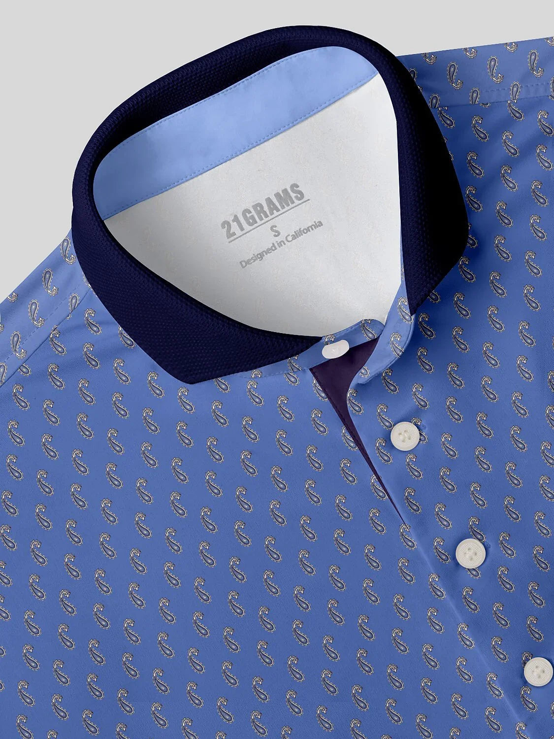 Polo homme marin fantaisie à col côtelé UPF50+