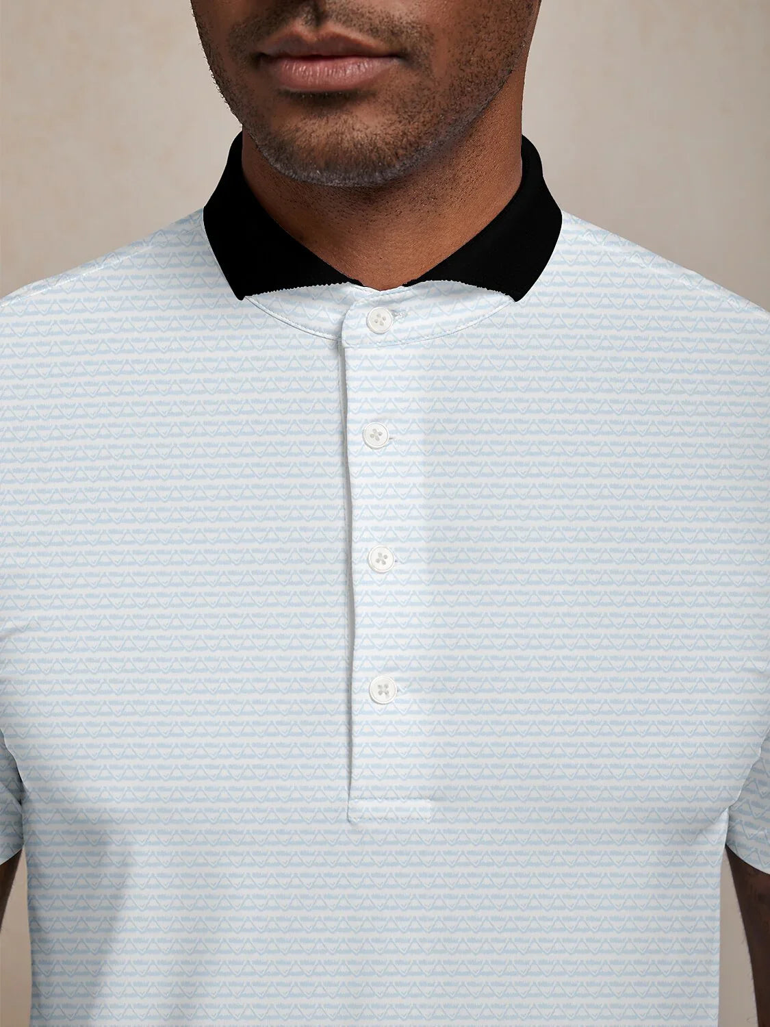 Verspieltes maritimes Herren-Poloshirt mit Rippkragen UPF50+