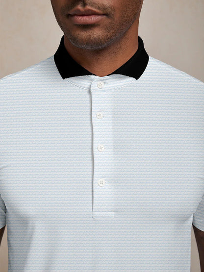 Verspieltes maritimes Herren-Poloshirt mit Rippkragen UPF50+