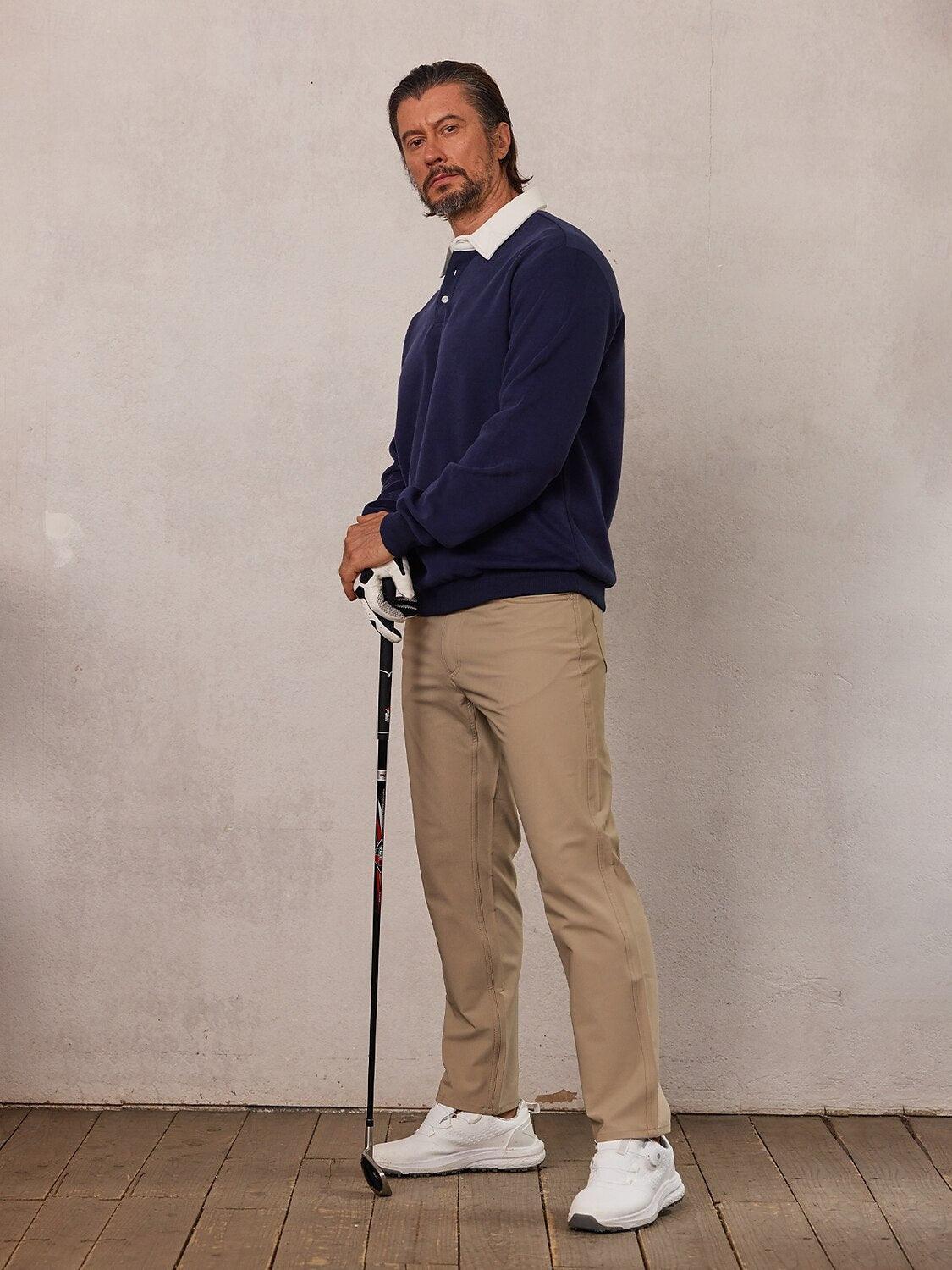 Mehr als nur ein einfaches Herren-Golf-Sweatshirt mit Knopfleiste und Kragen