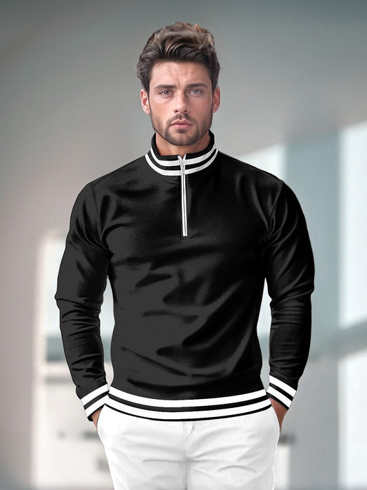 Playful Nautical Men's Golf Shirt Quarterzip UPF50+