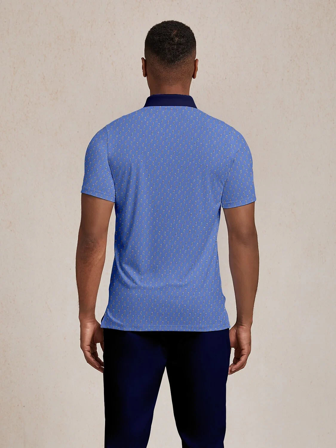 Polo homme marin fantaisie à col côtelé UPF50+