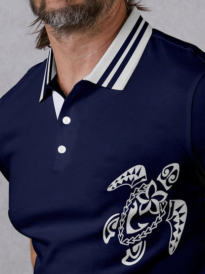 Playful Nautical Men's Polo Top UPF50+