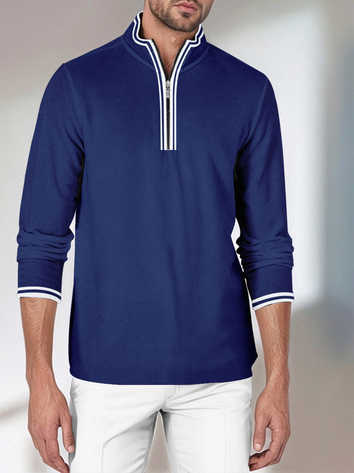 Playful Nautical Men's Golf Shirt Quarterzip UPF50+