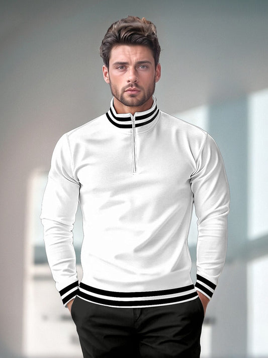 Playful Nautical Men's Golf Shirt Quarterzip UPF50+