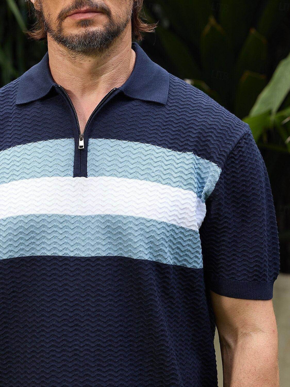 Mehr als nur ein einfaches Herren-Strickgolfshirt mit Reißverschluss