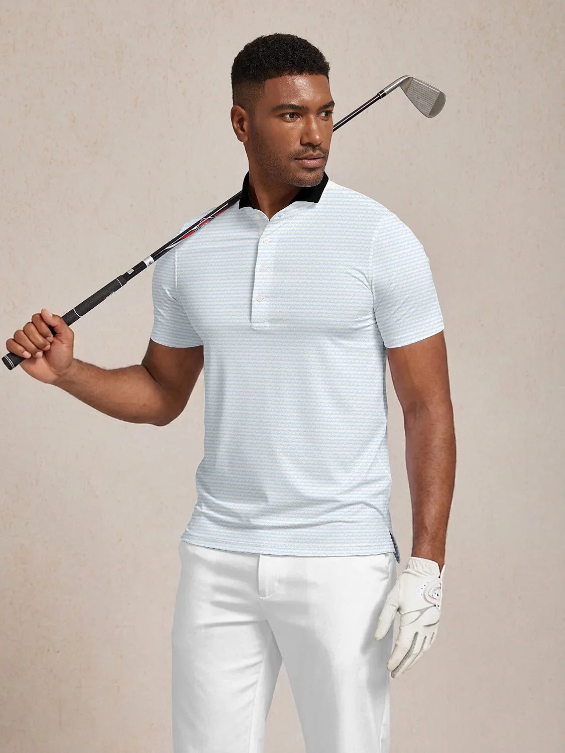 Verspieltes maritimes Herren-Poloshirt mit Rippkragen UPF50+
