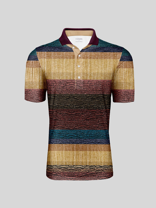 Inked Skins Men's Ribbed Collar Polo Top UPF50+