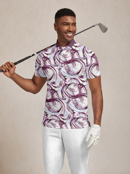 Air Brush Herren Polo-Shirt mit Rippkragen UPF50+