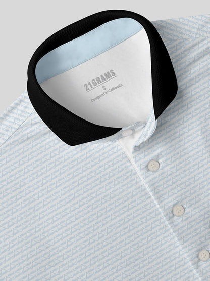 Verspieltes maritimes Herren-Poloshirt mit Rippkragen UPF50+